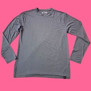 Avalanche Gray Long-sleeved Round Neck Lightweight Thin Stretch Shirt Men Large